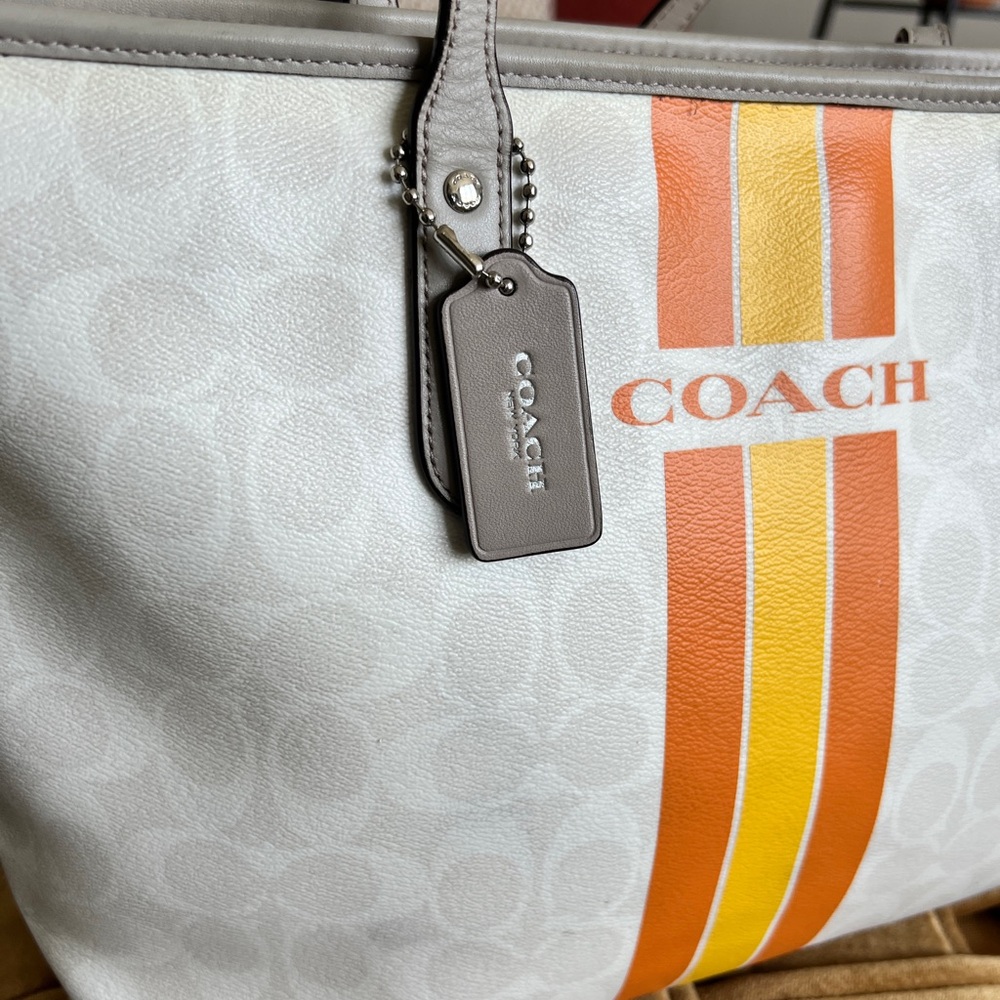 Coach | Varsity Stripe Tote - Picture 2 of 7